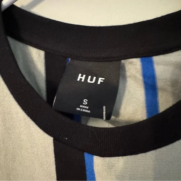 HUF‎ Black and Blue Striped Tee (A2-6) - Picture 3 of 4